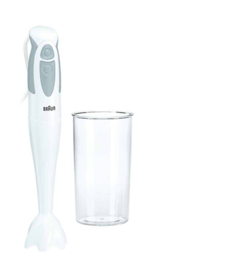 BRAUN Frullatore a immersione Braun MQ300 con bicchiere e tritatutto 550 W bianco e grigio